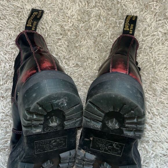 Dr. Martens Burgundy and Red Boots Men’s UK 3 US 4 (Women’s 5) EUC main image 6